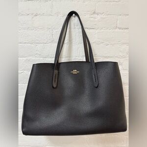 Coach Black Leather Tote Bag